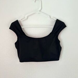 Victoria’s Secret PINK Swim Top Women’s M Black Short Sleeve. Cropped Beach Top
